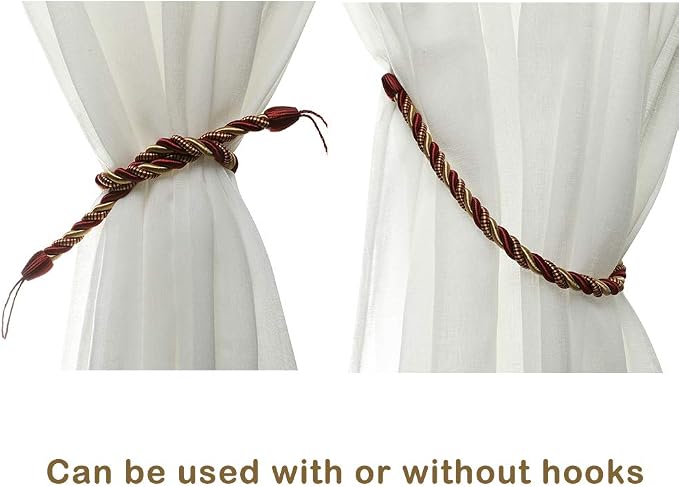 BEL AVENIR Curtain Rope Tiebacks, Drapery Rope Holdbacks - Image 5