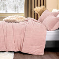 ChiXpace Fleece King Size Comforter Set Pink, Fluffy Bed Set 3 Pieces by ChiXpace