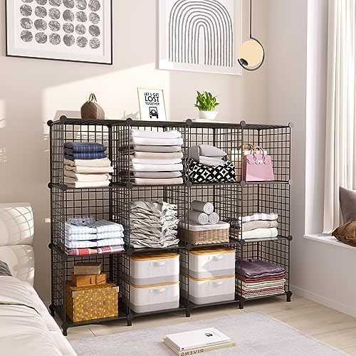 AWTATOS Wire Cube Storage, Closet Organizer, 12 Cube Storage Shelf - Image 3