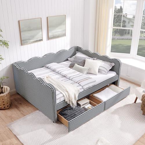 KEIKI Queen Gingham Upholstered Daybed by KEIKI
