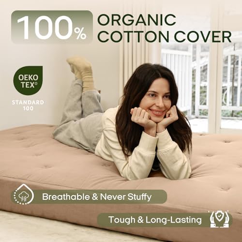 ZonLi Japanese Floor Futon Mattress 100% Cotton Washable Cover Foldable - Image 3