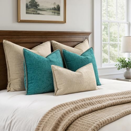 MIULEE Decorative Lumbar Throw Pillow Covers 12x20 Inch Beige 2 Pack - Image 6
