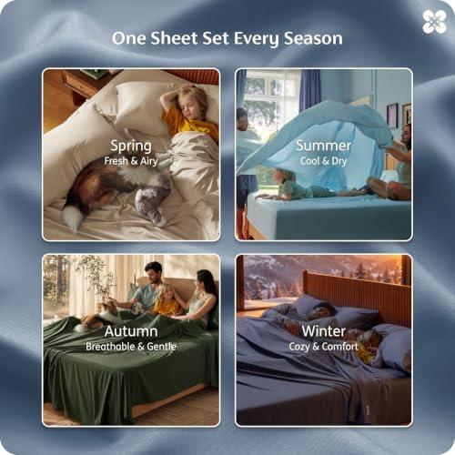 Bedsure PureWoven 100% Rayon Derived from Bamboo, King Size Sheets Set - Image 6