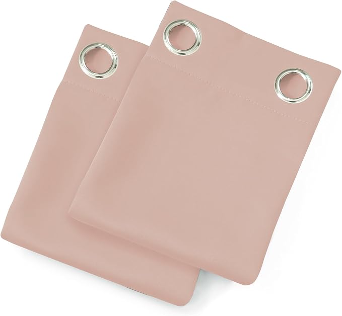 LEMOMO Blackout Curtains 52 x 84 inches Long Blush Curtains Set of 2 Panels - Image 9