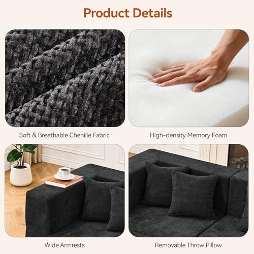 MONVANE Modular Sectional Sofa, Oversized 12 Seat Convertible U Shaped Couch - Image 5
