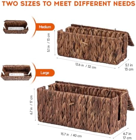 Cable Management Box with Lid, 2 Side Open Slots Storage Box to Hide Cords - Image 5