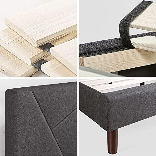 Zinus Judy Upholstered Platform Bed Frame, Mattress Foundation, Wood Slat - Image 5