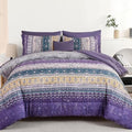 Cottolester Boho Full Comforter Set 8 Pieces, Violet Striped Bed in a Bag by Cottolester