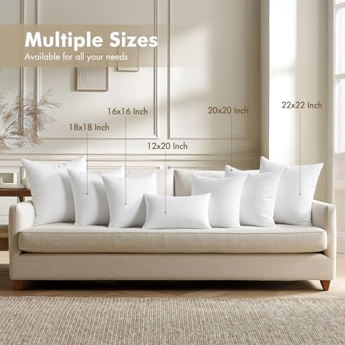MIULEE 16x16 Pillow Inserts 4 Pack, 100% Virgin Fiber Filling Throw Pillows - Image 2