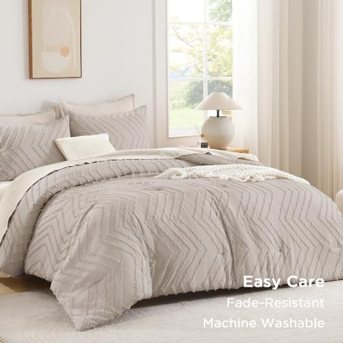 Andency Linen Comforter Set Full Size, 3 Pieces Soft Bedding Set - Image 4