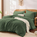 King Size Comforter Set with Sheets, Olive Green by FUANNA