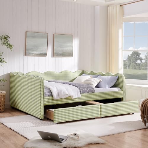 KEIKI Queen Gingham Upholstered Daybed - Image 3