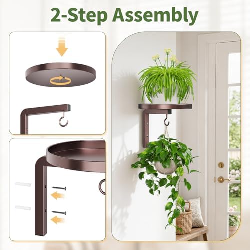LASZOLA 4Pcs Wall Mount Plant Shelves - Image 5