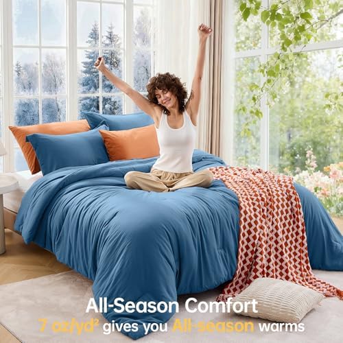 MUXHOMO King Comforter Set, 3-Piece All-Season Bedding - Image 4