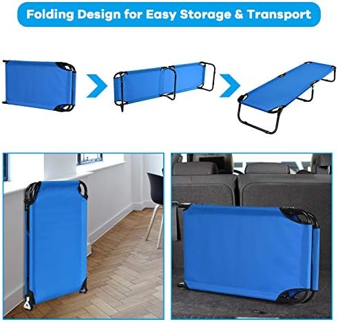 GYMAX Folding Camping Cot, Portable Ultralight Compact Sleeping Cot Bed - Image 2