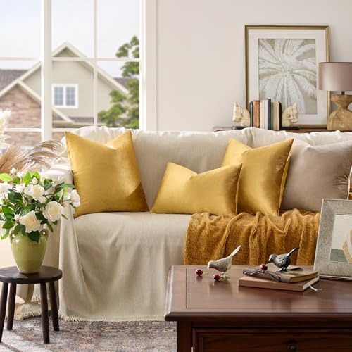 GIGIZAZA Golden Velvet Pillow Covers 12x20 Decorative Pillows Pack of 2 - Image 2