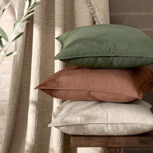 MIULEE Thick Textured Decorative Throw Pillow Covers 22x22 in Oatmeal Linen - Image 6