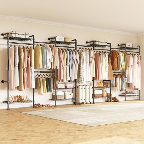 L7 Wall Mounted Industrial Pipe Clothing Rack, Corner Closet System - Image 2