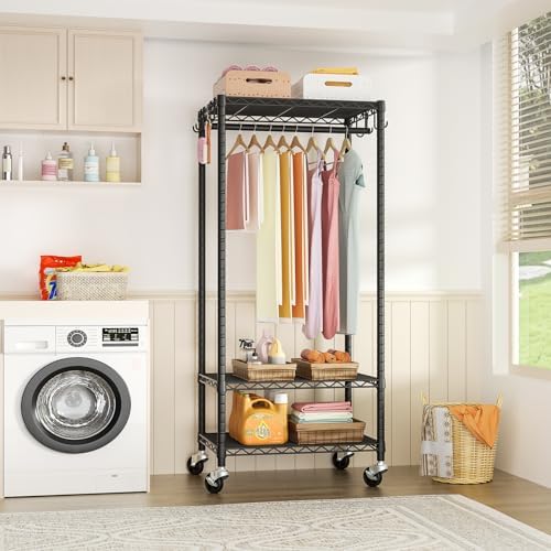 Rolling Clothes Rack, Clothing Racks - Image 4
