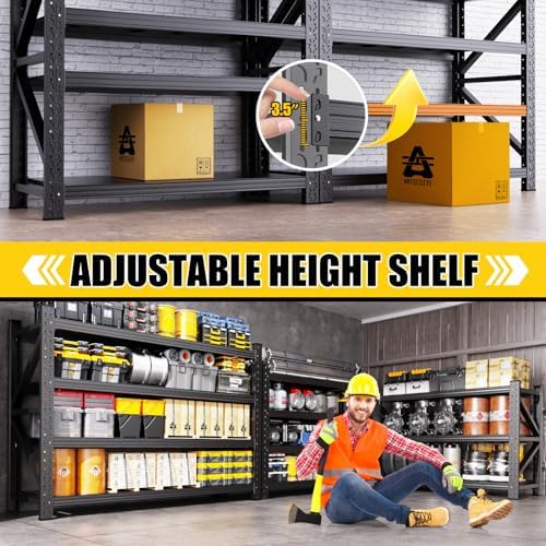 5-Pack 79" W 5000LBS Storage Shelves Heavy Duty 4 Tier Garage Shelving Metal - Image 6