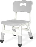 Kids Height Adjustable Toddler Chair Max Load 220LBS Plastic Indoor Outdoor for Children Age 1-6 School Home Daycare Use Grey