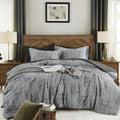 California King Size Comforter Set Charcoal Grey Bedding 7 Pieces by MaiR%C3%AAveHomeCollection