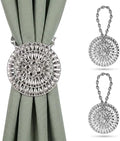 2 Pack Rhinestone Flower Curtain Tiebacks Window Holdback Buckles by Mikomer