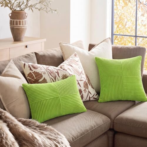 Fancy Homi Set of 1 Lime Green Square Decorative Throw Pillow Covers 20x20 Inch - Image 5