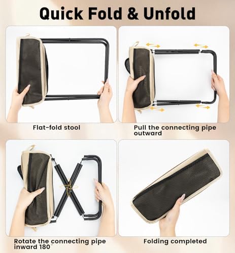 2 Pack Portable Folding Stools - Image 5