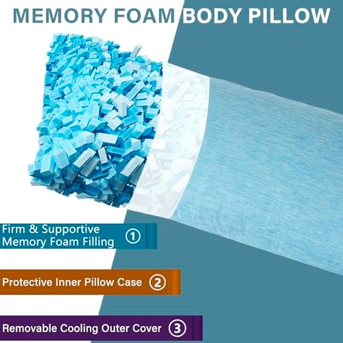 Body Pillow, Cooling Memory Foam Body Pillows - Image 2