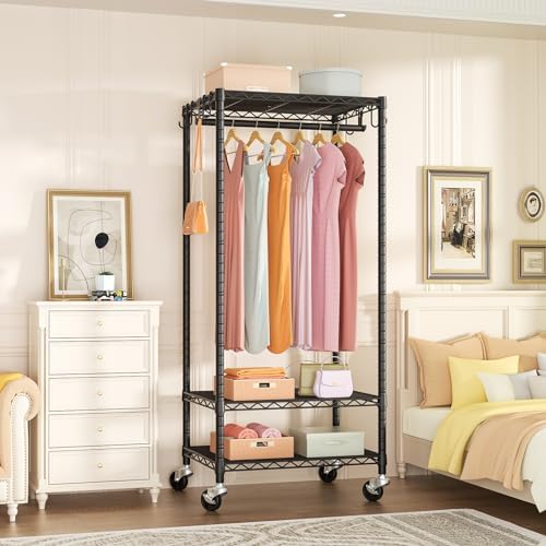 Rolling Clothes Rack, Clothing Racks - Image 2