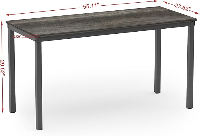 Teraves Computer Desk/Dining Table Office Desk Sturdy Writing Workstation for Home Office (55.11“, Black Oak)