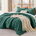 MUXHOMO King Comforter Set, 3-Piece All-Season Bedding, Emerald Green by MUXHOMO