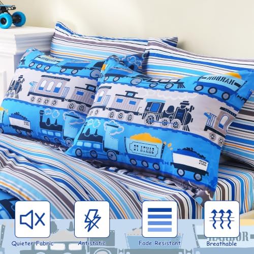 Kids Twin Comforter Sets for Boys 6 Pieces Blue Bedding Set for Teens - Image 2