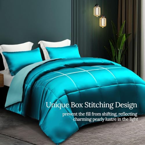 Whale Flotilla Reversible Fluffy Satin Twin Comforter Set - Image 2