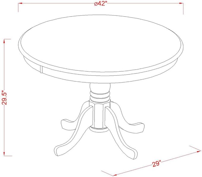 East West Furniture HLAN3-CAP-C 3 Piece Dining Table Set for Small Spaces Contains a Round Dining Room Table with Pedestal and 2 Linen Fabric Upholstered Chairs, 42x42 Inch, Cappuccino