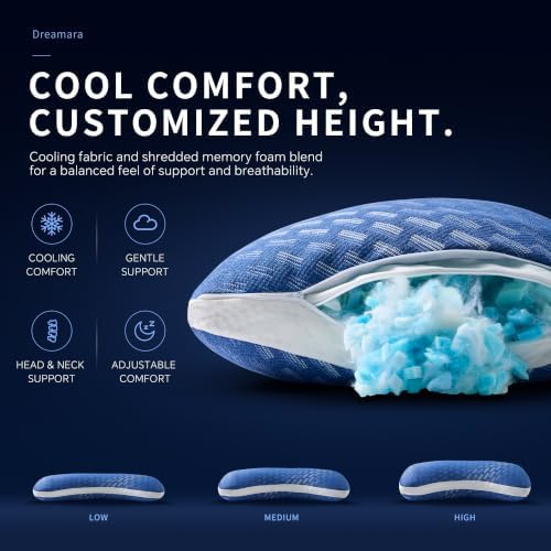 Dreamara Side Sleeper Pillow, Cooling Crescent Memory Foam Queen Pillow 1PK - Image 7