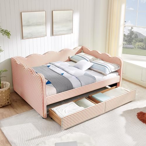 KEIKI Full Gingham Upholstered Daybed by KEIKI