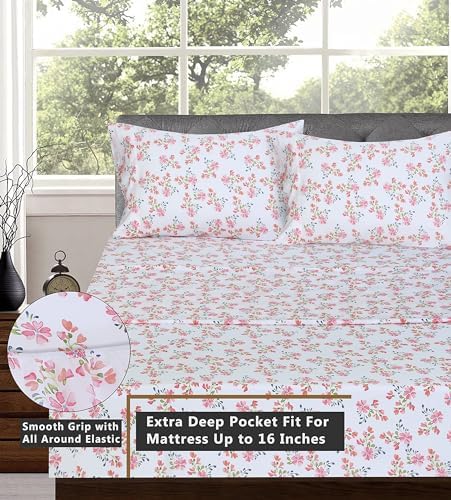 RUVANTI 100% Cotton Twin Sheets, Percale Weave Twin Sheet Set - Image 4