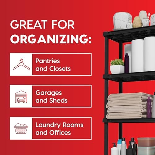 IRIS USA Plastic Storage Shelves |Made in USA| 64"H x 24"W x 12"D - Image 5