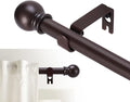 GXOACKJ Curtain Rods for windows 32-48 inch, 5/8 inch Decorative Brown Splicing by GXOACKJ