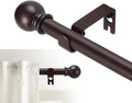 GXOACKJ Curtain Rods for windows 48 to 84-93 inch, 5/8 inch Decorative Brown by GXOACKJ