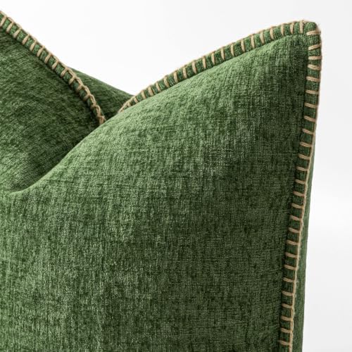 MIULEE Christmas Decorative Euro Sham Pillow Covers 26x26 Inch Forest Green - Image 2