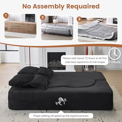 78” Convertible Sofa Bed, Full Size Sleeper Couch - Image 6