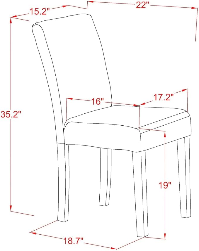 East West Furniture DUAB7-BLK-73 7 Piece Kitchen Table & Chairs Set Consist of a Rectangle Dining Room Table and 6 Eggnog Faux Leather Upholstered Chairs, 36x60 Inch, Black