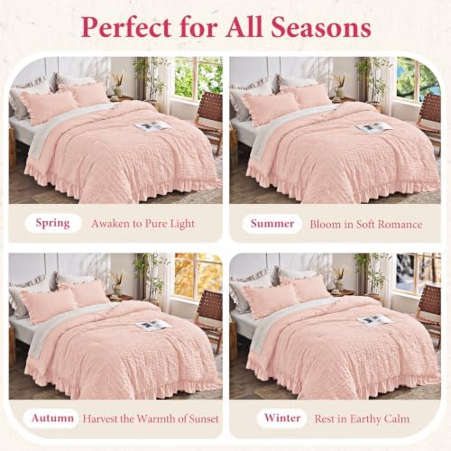 JOLLYVOGUE Blush Pink King Comforter Set - Image 7