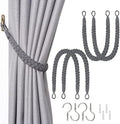 NICEEC 4 Pack Natural Cotton Rope Curtain Tiebacks Elegant Boho Style by NICEEC