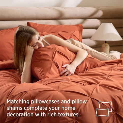 Bedsure 5-Piece Twin XL Comforter Set & Sheet Set, Terracotta Bed in a Bag - Image 6