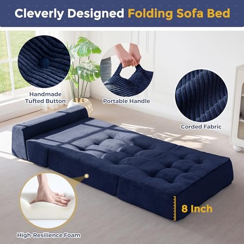 MAXYOYO Folding Sofa Bed, 8-Inch Fold-Out Chair Bed - Image 5