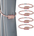 Magnetic Curtain Tiebacks-Handmade Woven Tie-Backs, Mix Pink by fenghuangwu